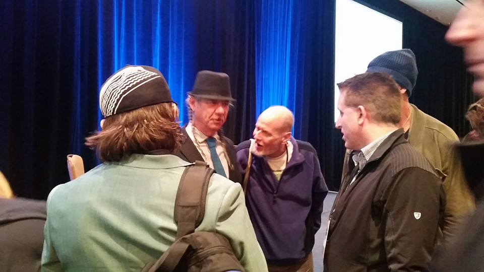 Harborside's Steve DeAngelo greets fans after his time on the ICBC stage. 