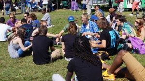 Same visual, different kids, at this year's Seattle Hempfest