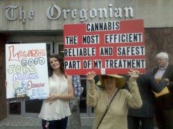 Cannabis activists protest at The Oregonian