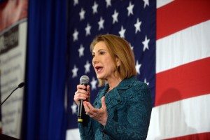 Carly Fiorina before the US Flag