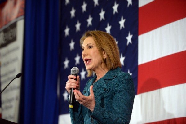 Carly Fiorina before the US Flag