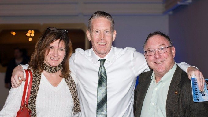 Reps. Ann Lininger and Peter Buckley pictured with OMBC organizer Alex Rogers. 