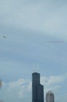 Activists ly banner over chicago